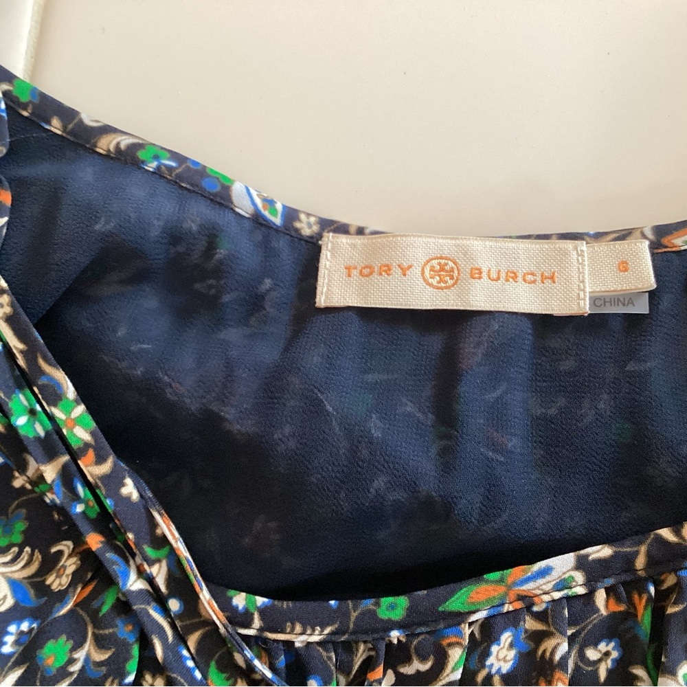 NEW Tory Burch 100% Silk 3-Tier Navy Soleil Ruffle Dress - Picture 11 of 13